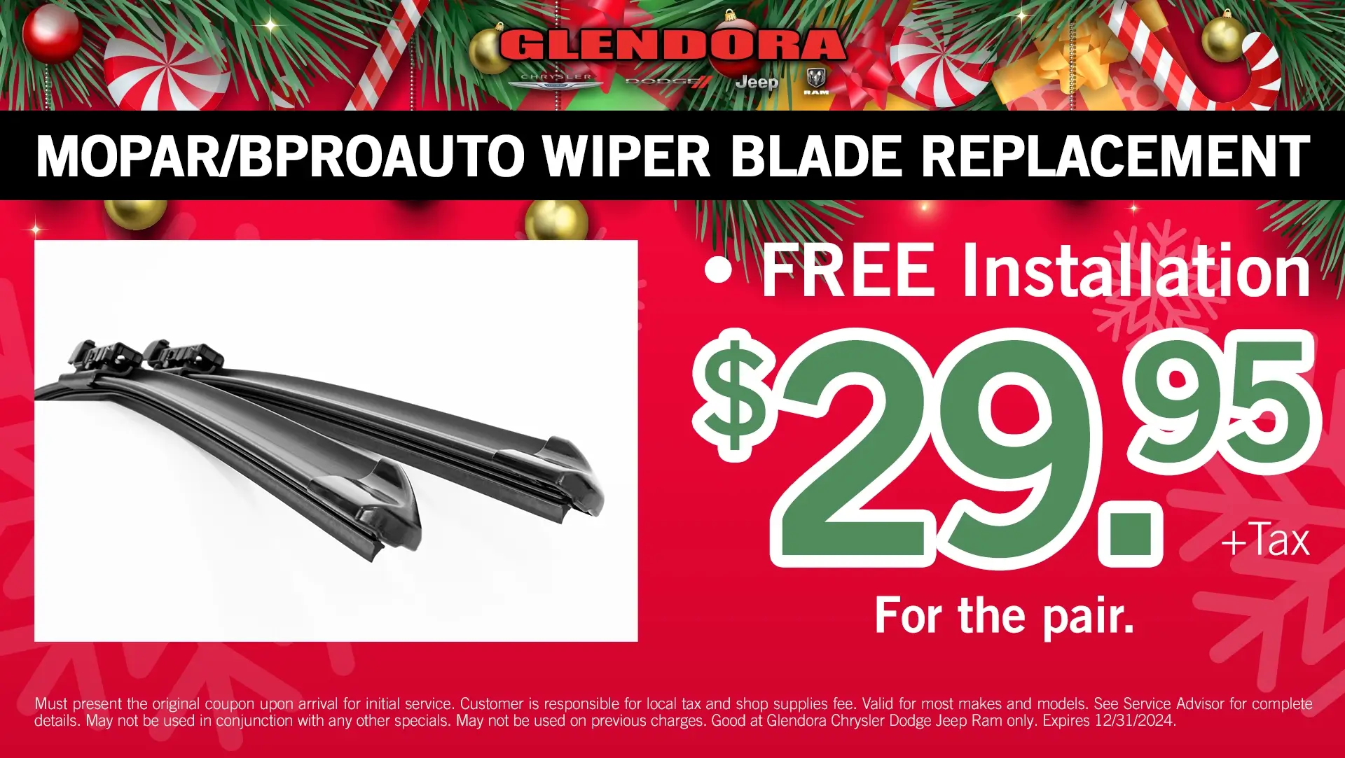 Mopar/bproauto Wiper Blade Replacement