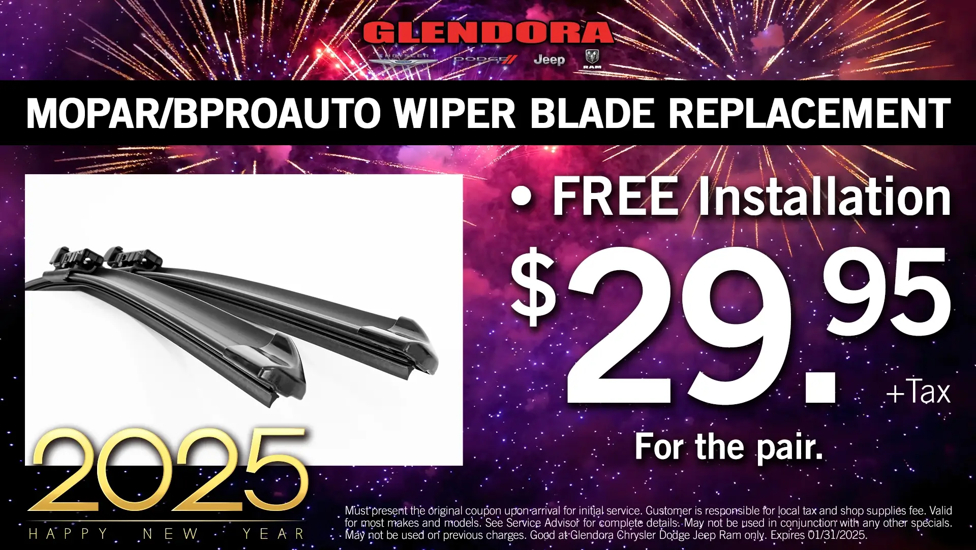 MOPAR/BPROAUTO Wiper Blade Replacement