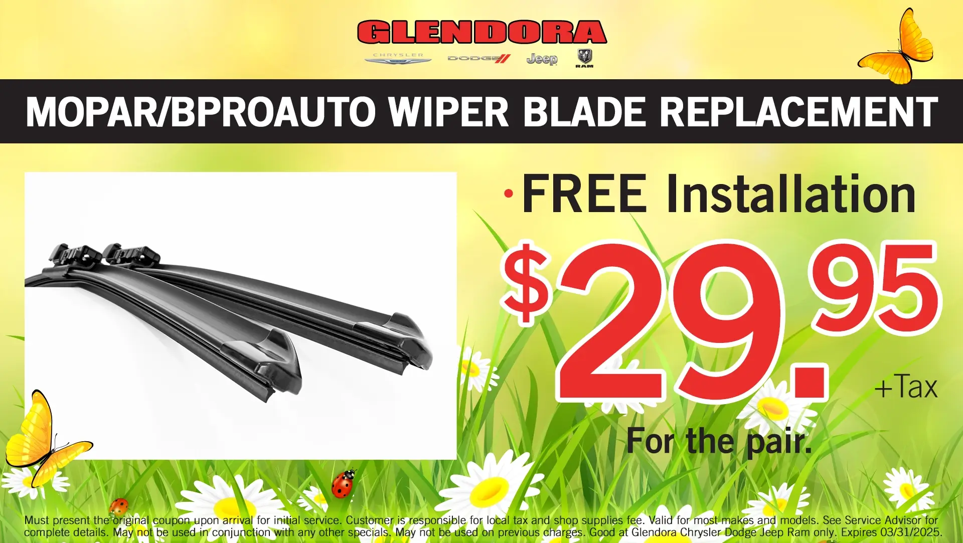 MOPAR/BPROAUTO Wiper Blade Replacement